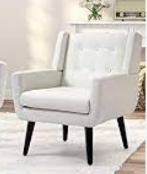 Photo 1 of AVAWING Morden Accent Chair, Mid-Century Modern Upholstered Sofa Chair  WHITE, 