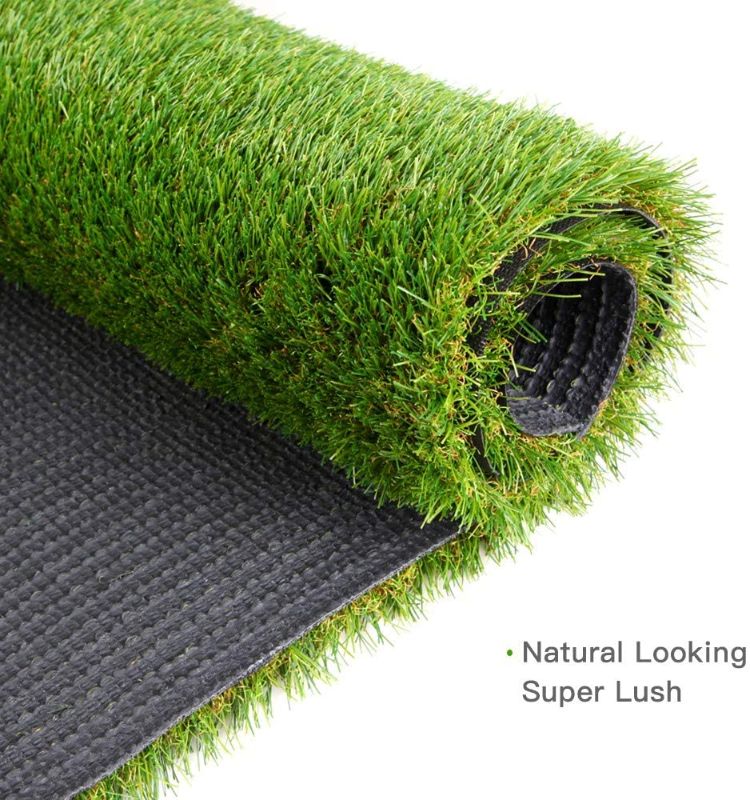 Photo 1 of Green Pasture Artificial Grass Turf 4ft x 8ft (32 sq ft) w/Drainage Holes & Rubber Backing Indoor/Outdoor Realistic Synthetic Fake Lawn Rug Mat Carpet for Backyard Balcony Deck Landscape Pets