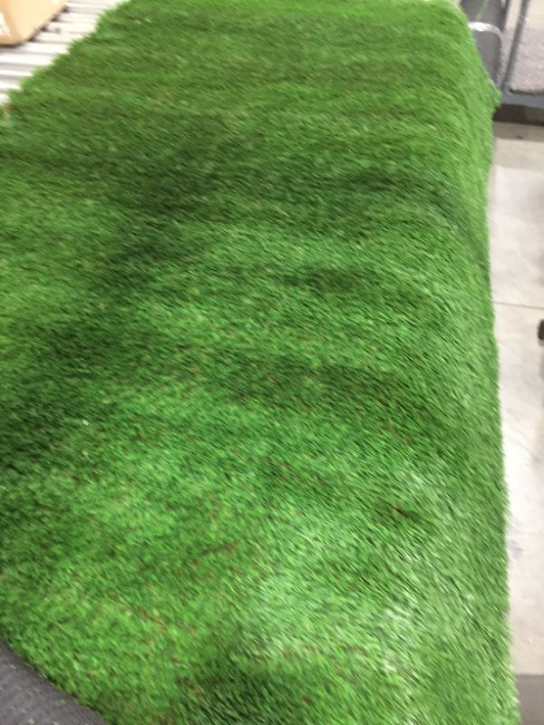 Photo 2 of Green Pasture Artificial Grass Turf 4ft x 8ft (32 sq ft) w/Drainage Holes & Rubber Backing Indoor/Outdoor Realistic Synthetic Fake Lawn Rug Mat Carpet for Backyard Balcony Deck Landscape Pets