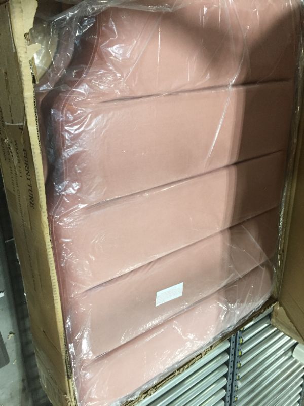 Photo 3 of 24KF Velvet Upholstered Tufted headboard Vertical Channel Design King/California King-Blush