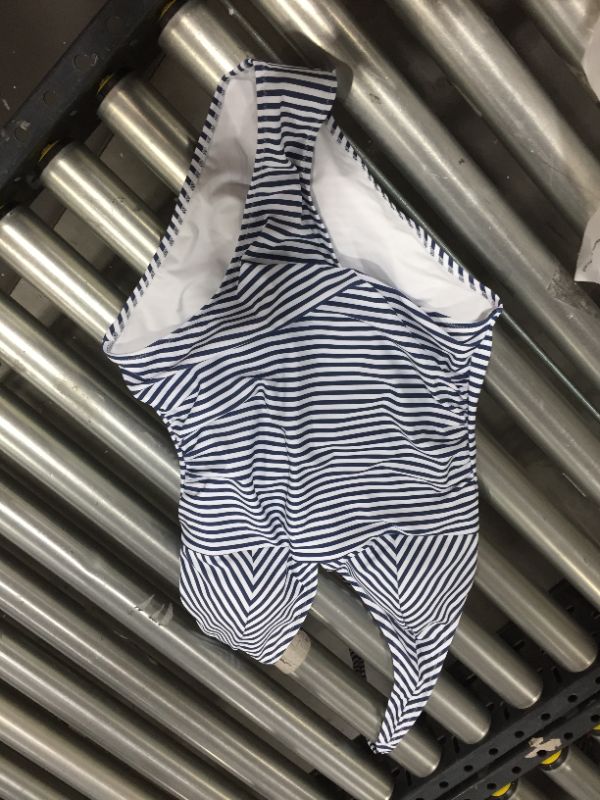 Photo 2 of Blue And White Stripe Halter One Piece Swimsuit L