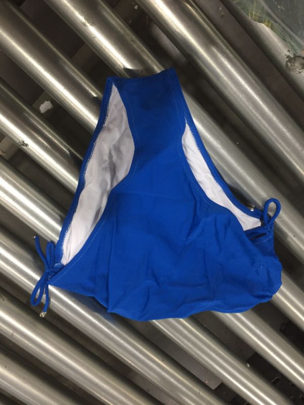 Photo 2 of Blue Side Ruched High Waisted Bikini Bottom Lg