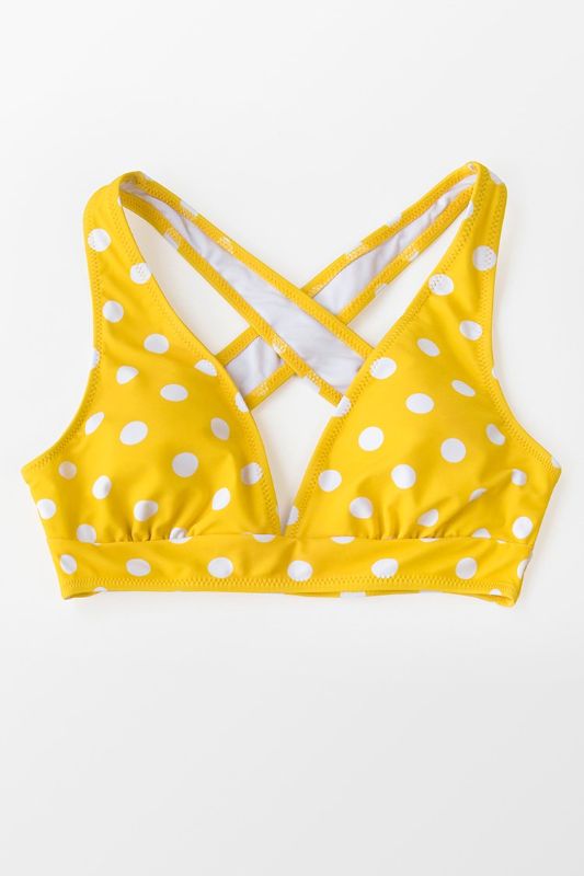 Photo 1 of Yellow Polka Dot Bikini Top XL