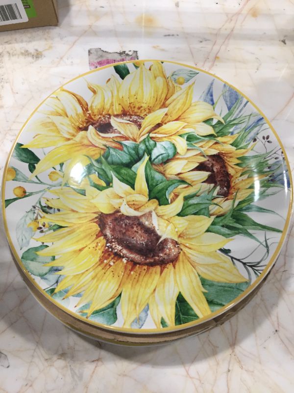 Photo 2 of Certified International Sunflower Fields 9" Salad/Dessert Plates, Set of 3, Multi Colored