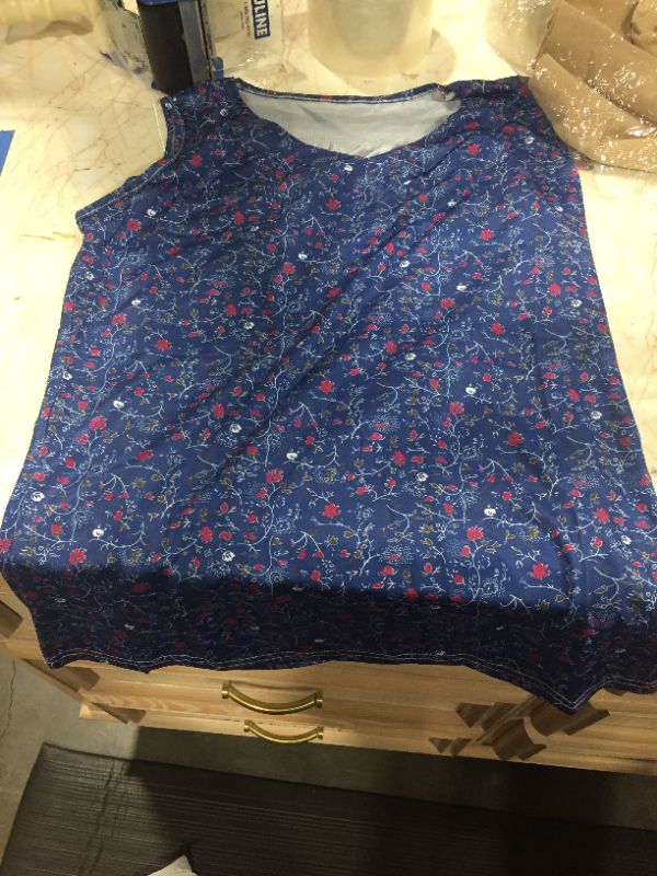 Photo 1 of Blue Shirt with Red flowers size small