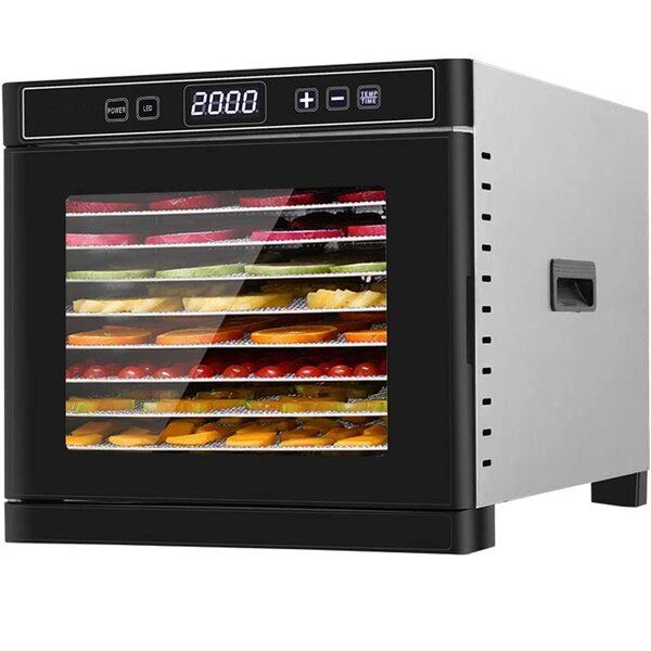 Photo 1 of 600W 8 Trays Stainless Steel Countertop Digital Food Dehydrator Machine 24 Hours Timer For Fruit, Beef Jerky, Meat, Vegetables, Herbs, Dog Treats