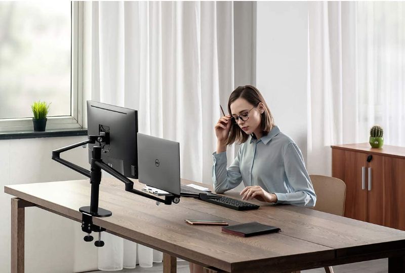 Photo 1 of MagicHold 3 in 1 Stand for Laptop and Monitor or Tablet, Laptop/Monitor Desk Stand arm, 360º Rotating, Height Adjustable,Supports Laptop(11-17 inch), Monitor(17-32 inch), Tablet/ iPad Pro(5-13 inch)
