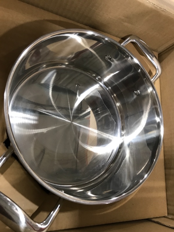 Photo 1 of Amazon Basics Stainless Steel Dutch Oven with Lid, 5-Quart
