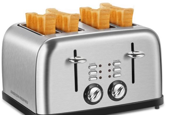 Photo 1 of 4 SLICE RETRO SMOOTH BRUSHED STAINLESS STEEL TOASTER WITH DUAL CONTROL PANELS
