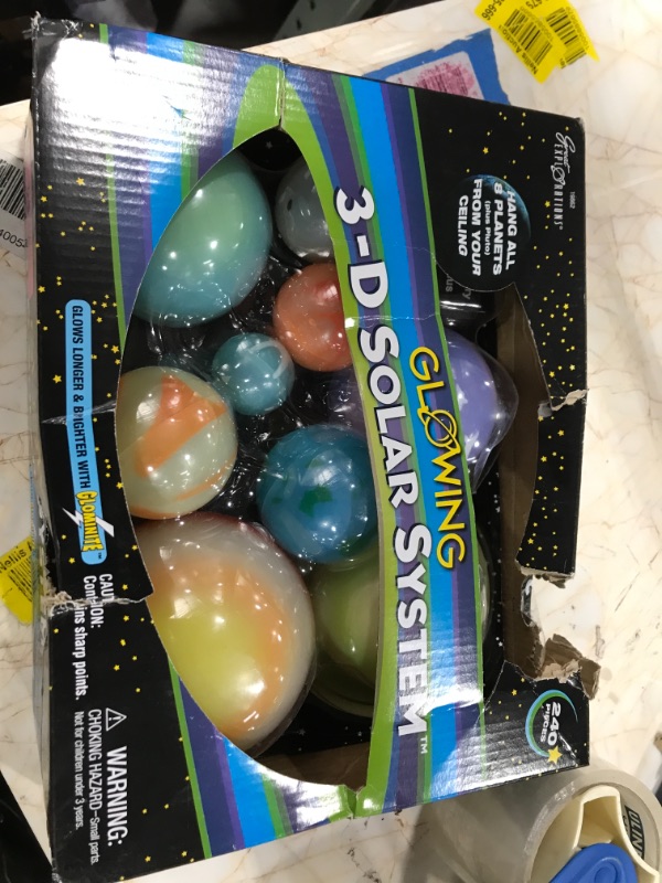 Photo 3 of Great Explorations 3-D Solar System Glow In The Dark Ceiling Hanging Kit 3D Planets and Star Stickers Create the Milky Way Teach Science STEM, Multicolor...
