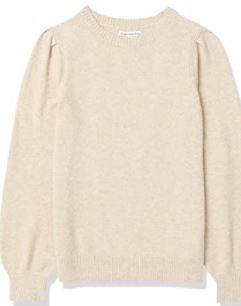 Photo 1 of Amazon Essentials Women's Soft Touch Pleated Shoulder Crewneck Sweater
size small