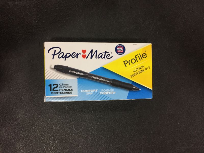 Photo 2 of Paper Mate Profile Mechanical Pencils - 0.7 mm Lead Diameter - Refillable - Black Lead - Black Barrel - 12 / Dozen