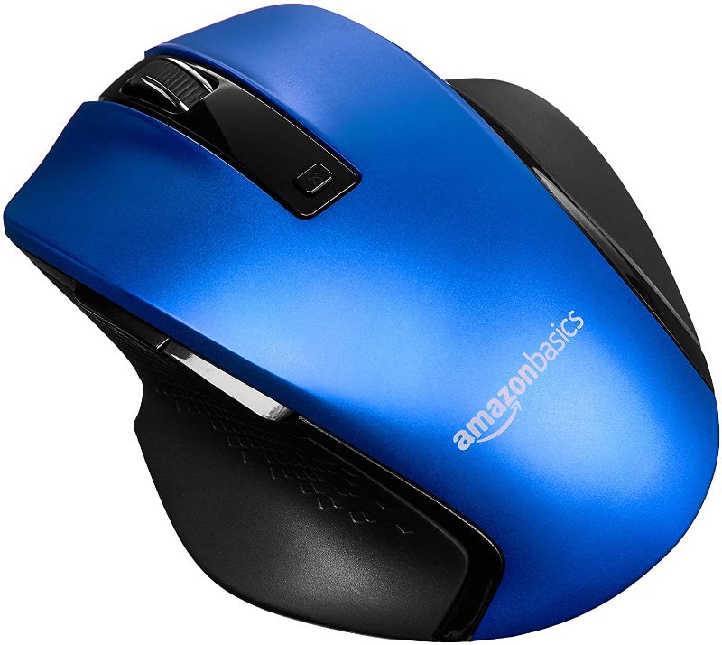 Photo 1 of AMAZONBASICS Blue Wireless Mouse 