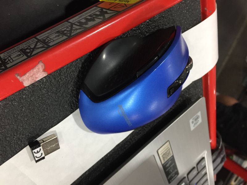 Photo 2 of AMAZONBASICS Blue Wireless Mouse 