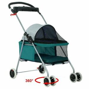 Photo 1 of New BestPet Cute Teal Posh Pet Stroller Dogs Cats w/Cup Holder
