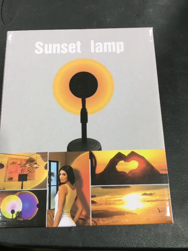 Photo 1 of Sunset Lamp, LED Sunset Projector Light 360 Degree Rotation Sunset Projection Lamp USB Night Light Romantic Atmosphere Light Projector for Photography, Vlog, Party, Bedroom, Home Living Room
