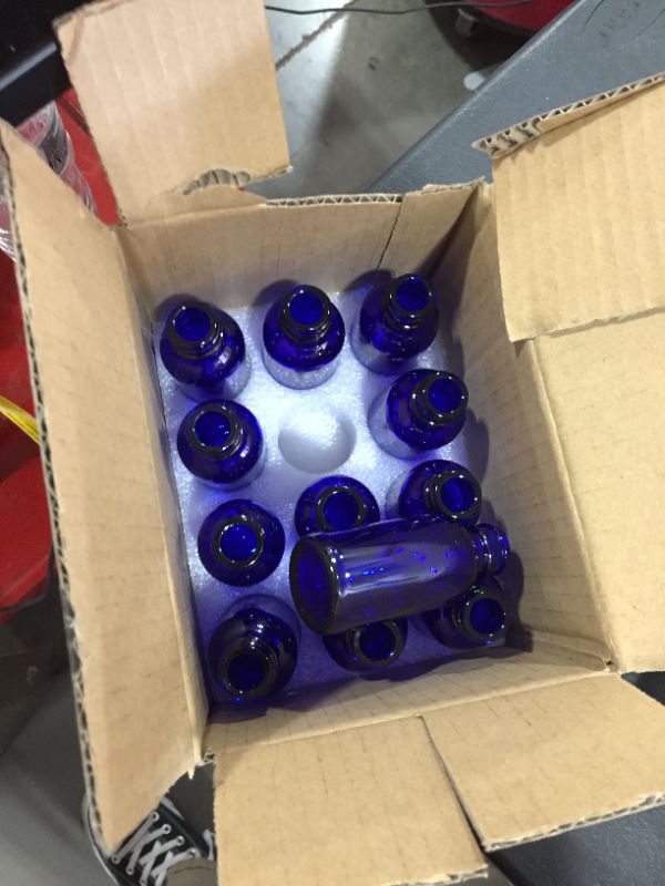 Photo 1 of 30mL Blue Glass Bottles w/ droppers