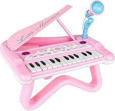 Photo 1 of Piano Keyboard Toy for Kids Toddlers, 24 Keys Musical Educational Toy Gift for 1 2 3 4 5 Year-Old Girls Pink
