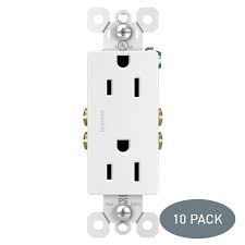 Photo 1 of Legrand radiant 15-Amp Residential Decorator Outlet, White (10-Pack)
