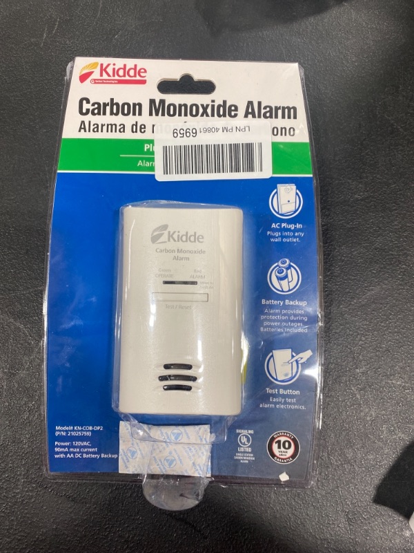 Photo 1 of Kidde Carbon Monoxide Detector, Plug In with Battery Backup, CO Detector, KN-COP-DP2
