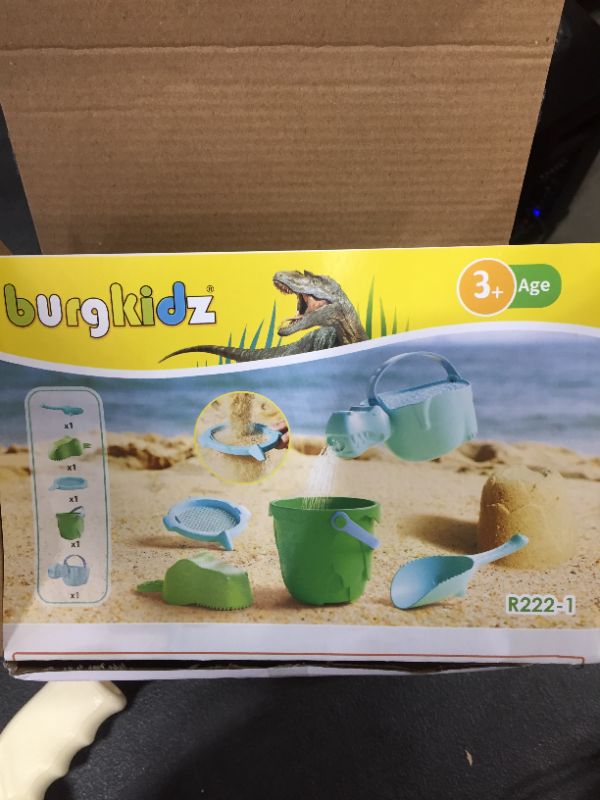 Photo 3 of burgkidz Kids Beach Toys Sand Toys Set, Dinosaur Theme Beach Toys, Beach Bucket Shovel Tool Kit, Sandbox Toys for Kids, Outdoor Toys for Toddlers Age 3 4 5 6
