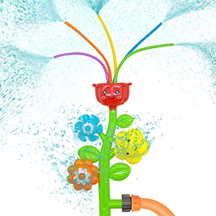 Photo 1 of Ecledo Water Sprinkler Fun Summer Lawn Splash Flower Spray Toy for Kids Backyard Yard Games Outdoor Swimming Pool Toys Girls Boys
