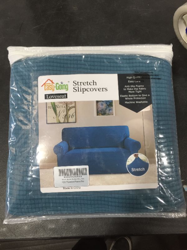 Photo 1 of Easy-Going Stretch Sofa Slipcover 1-Piece Sofa Cover Furniture Protector Couch Soft with Elastic Bottom for Kids,Polyester Spandex Jacquard Fabric Small Checks(Sofa,Bluestone)

