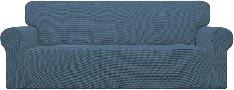 Photo 1 of Easy-Going Stretch Sofa Slipcover 1-Piece Sofa Cover Furniture Protector Couch Soft with Elastic Bottom for Kids,Polyester Spandex Jacquard Fabric Small Checks(Sofa,Bluestone)

