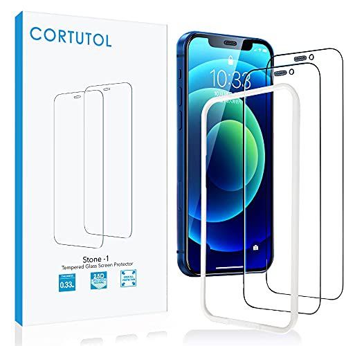 Photo 1 of Glass Screen Protector CORTUTOL Dustproof Upgrade?Compatible with iPhone 12 /iPhone 12 Pro, 6.1 Inch Tempered Glass 2-Pack [10s Easy Installation]
