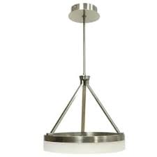 Photo 1 of allen + roth Lynnpark Brushed Nickel Modern/Contemporary Cylinder LED Large (Larger Than 22-in) Pendant Light
