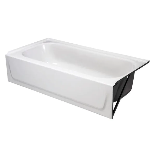 Photo 1 of Aloha 60 in. Right Drain Rectangular Alcove Soaking Bathtub in White
