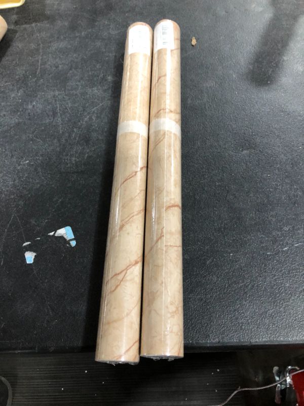 Photo 1 of  Marble Counter Top Covers Peel and Stick Wallpaper Granite Contact Paper Decorative Kitchen Wall Paper Brown Waterproof Self Adhesive Removable Wallpaper for Cabinet Locker 40CM X 3M