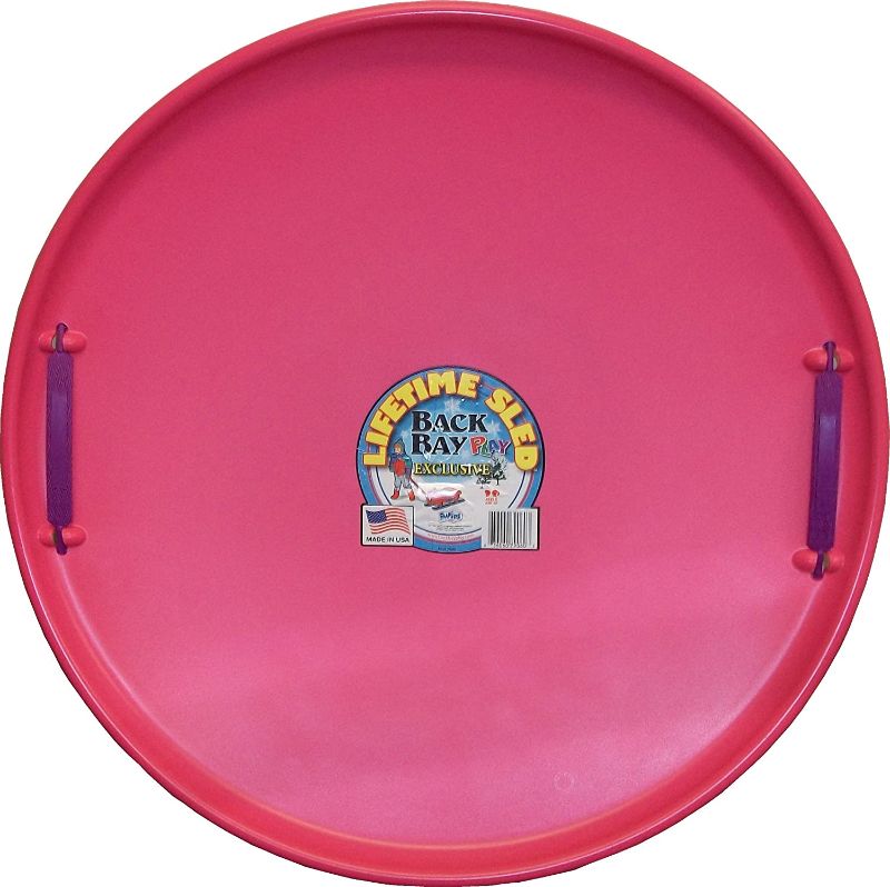 Photo 1 of Back Bay Play Lifetime Downhill Saucer Disc - Snow Sled with Handles, for Kids and Adults - Durable Sleds for Winter Sledding Outdoors - Ages 5 and Up- Made in USA
