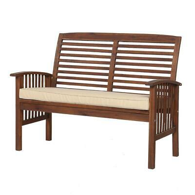 Photo 1 of Acacia Wood Patio Loveseat Bench - Dark Brown
