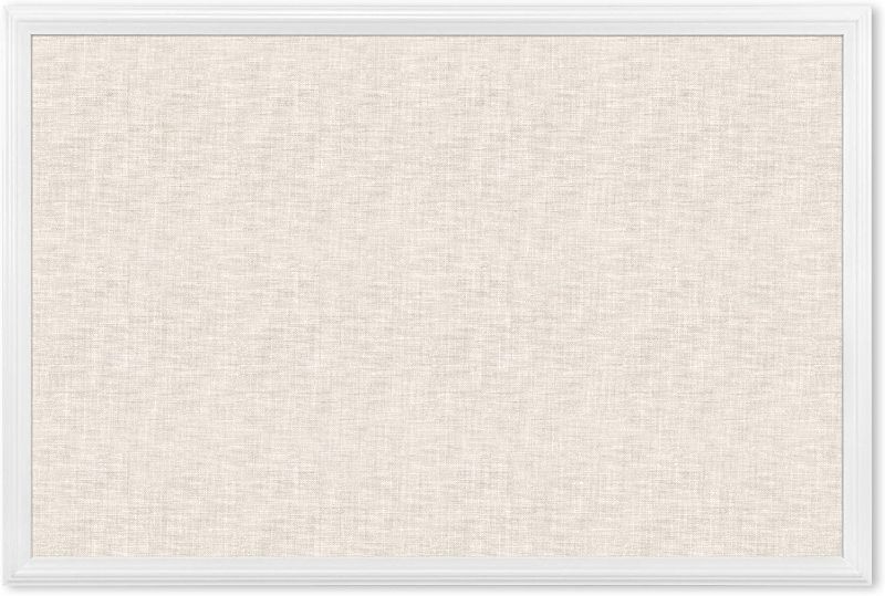 Photo 1 of U Brands Cork Linen Bulletin Board, 20 x 30 Inches, White Wood Frame