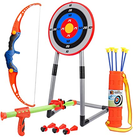 Photo 1 of OWNONE 1 Kids Bow and Arrow for Boys & Girls, 2 in 1 Toy Archery Set with Target Stand, Quiver and Suction Cup Arrows, Blowgun
