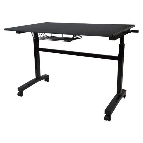 Photo 1 of Sit and Stand Adjustable Height Desk with Casters - Atlantic
