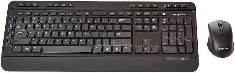 Photo 1 of Amazon Basics Wireless Computer Keyboard and Mouse Combo - Full Size - US Layout (QWERTY)