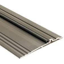 Photo 1 of Door Threshold, Standard Vinyl Bumper Seal, Fluted Top, 36" Length x 5" Width x 1/2" Height, Aluminum, Mill, Black, With #10 x 1-1/2" FH Zinc Plated Wood Screw