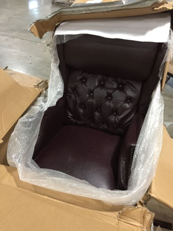 Photo 2 of Flash Furniture CIJ600BY Leathersoft Traditional Executive Chair, Burgundy
