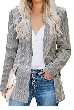 Photo 1 of LUYEESS Women's Casual Work Office Notch Lapel Pockets Buttons Blazer Suit Jacket SIZE L