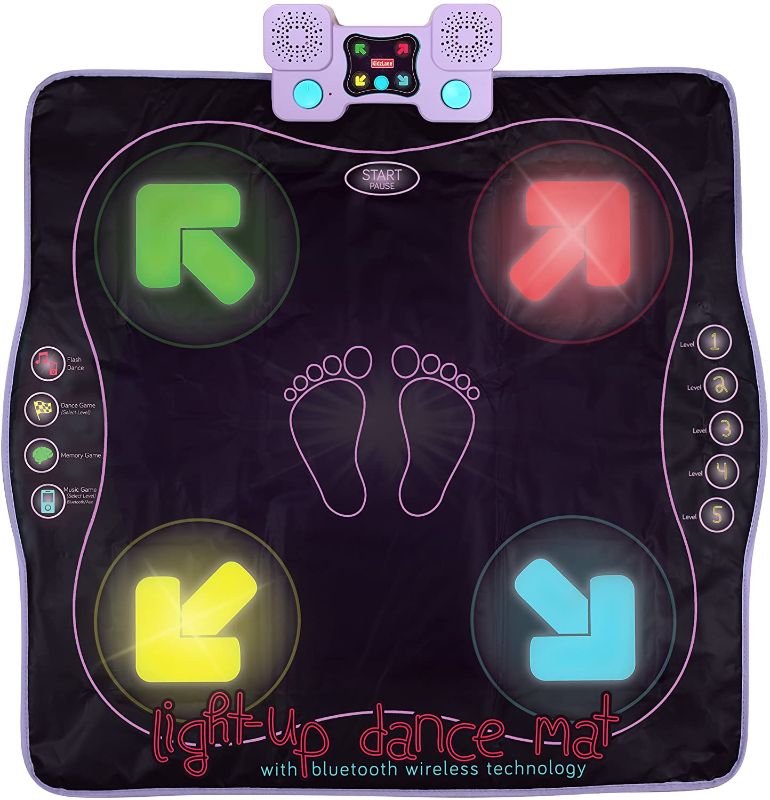 Photo 1 of Kidzlane Dance Mat | Light Up Dance Pad with Wireless Bluetooth/AUX or Built in Music | Dance Game with 4 Game Modes | Gift Toy for Girls & Boys Ages 6 7 8 Years Old +
