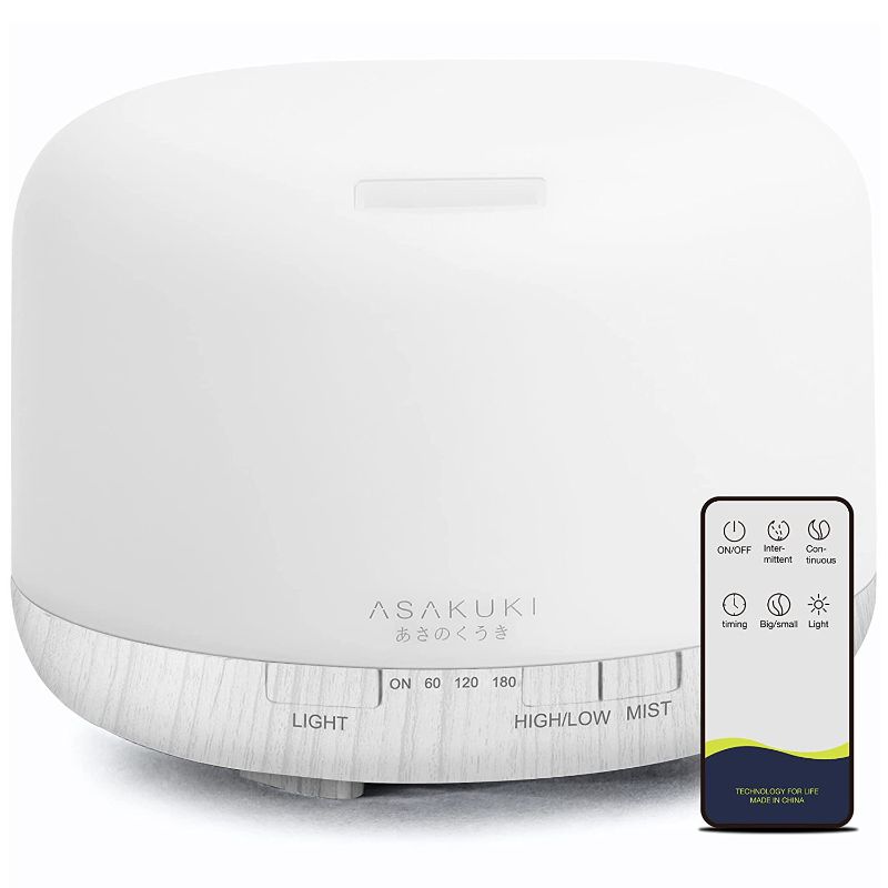 Photo 1 of ASAKUKI 500ml Premium, Essential Oil Diffuser with Remote Control, 5 in 1 Ultrasonic Aromatherapy Fragrant Oil Humidifier Vaporizer, Timer and Auto-Off Safety Switch
