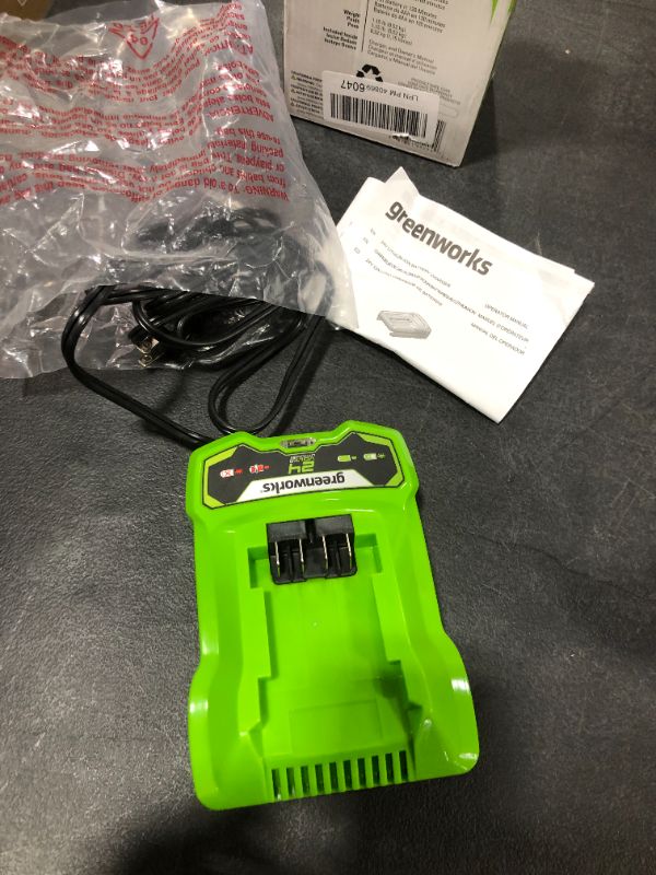 Photo 2 of Greenworks - 24V Battery Charger - Black/Green