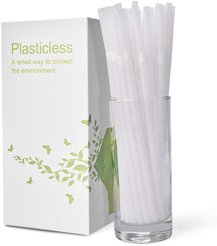 Photo 1 of 200 Count 100% Plant-Based Compostable Straws - Plasticless Biodegradable Flexible Drinking Straws - A Fantastic Eco Friendly Alternative to Plastic Straws

