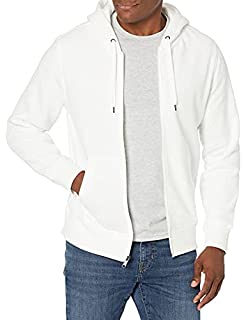 Photo 1 of Amazon Essentials Men's Full-Zip Hooded Fleece Sweatshirt, WHITE, SIZE S