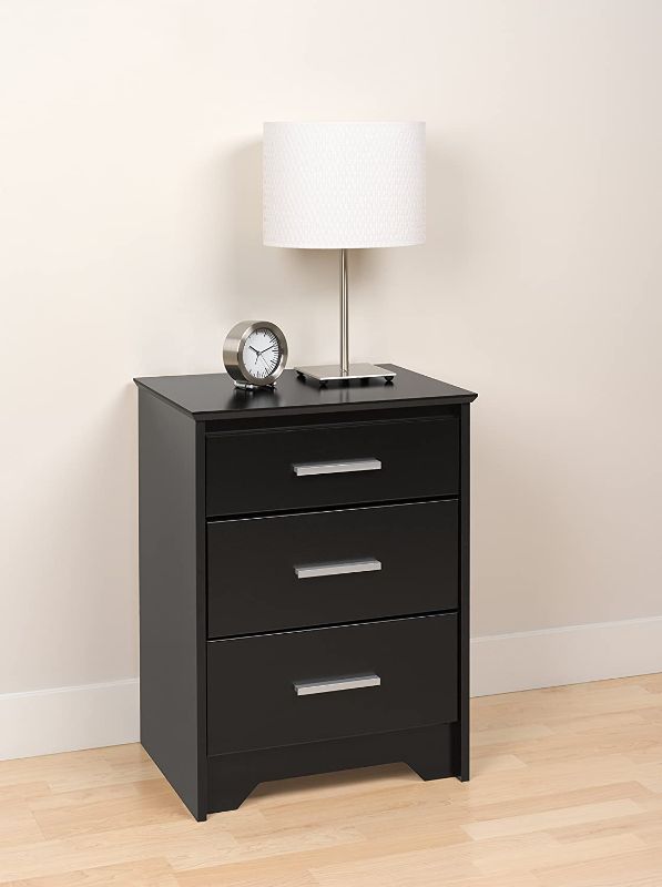 Photo 1 of Black Coal Harbor 3 Drawer Tall Nightstand