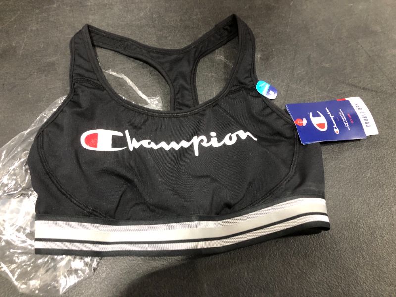 Photo 2 of CHAMPION BLACK SPORTS BRA, SIZE MEDIUM, BLACK