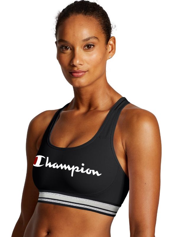 Photo 1 of CHAMPION BLACK SPORTS BRA, SIZE MEDIUM, BLACK