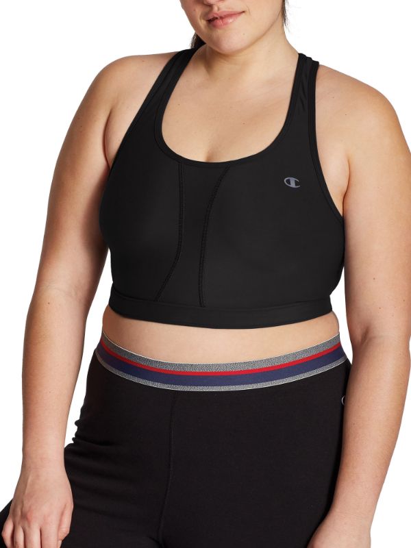 Photo 1 of CHAMPION Plus Vented Sports Bra, BLACK, SIZE 1XL